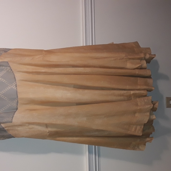 Gary graham raime tan/grey sleeveless oversized dress 8 - Picture 5 of 7